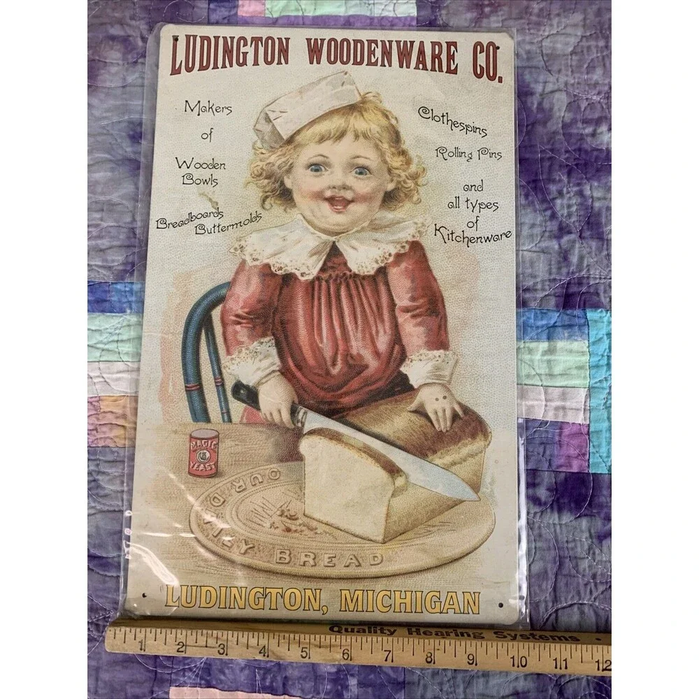 Ludington Woodenware Co. Ohio Wholesale 16x10 Rustic Retro Metal Sign Home Decor